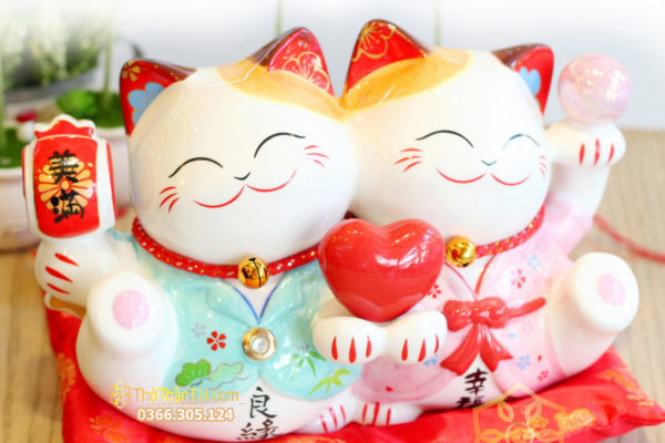 Ảnh Mèo Thần Tài cặp đôi