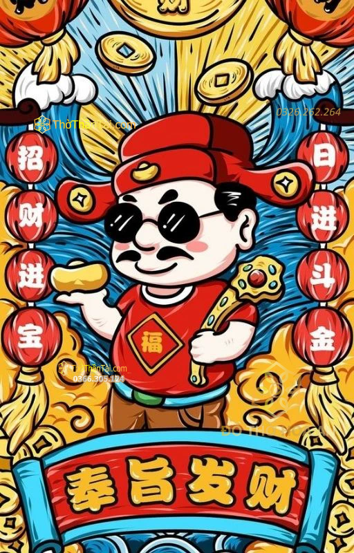 Ảnh Thần Tài đẹp – mẫu 17 (ảnh dọc)