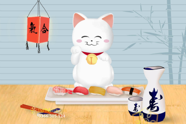 Hình nền mèo Thần Tài cho máy tính – mẫu 19