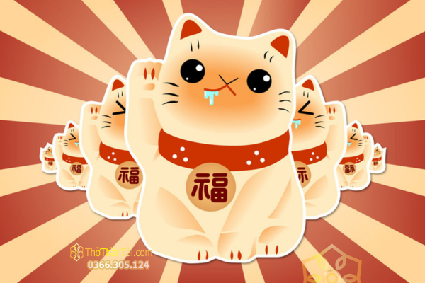 Hình nền mèo Thần Tài cho máy tính – mẫu 7