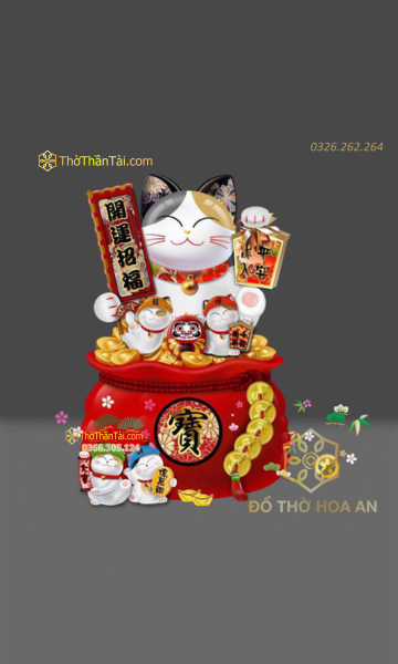Hình nền mèo Thần Tài cho điện thoại – mẫu 9