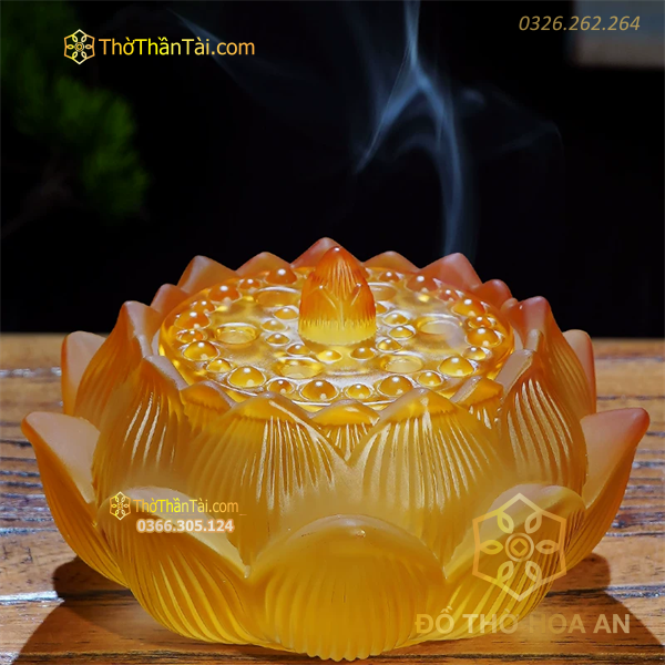 Đốt Trầm Lưu Ly Hoa Sen Vàng