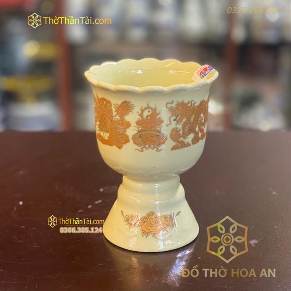 Ly Đựng Phật Thủ Bát Tràng Vàng Ngà