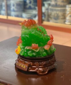 Cóc Thiềm Thừ Phong Thuỷ Xoay Đế Gỗ Hồ Lô Xanh