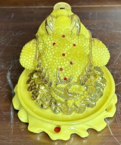 Cóc Thiềm Thừ Phong Thủy Đế Tròn Bột Đá Vàng