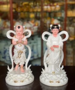 Tượng Tiên Đồng Ngọc Nữ Bột Đá Trắng