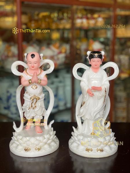Tượng Tiên Đồng Ngọc Nữ Bột Đá Trắng