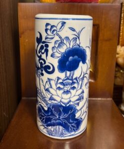 Ống Hương Sen Tài Lộc Men Lam