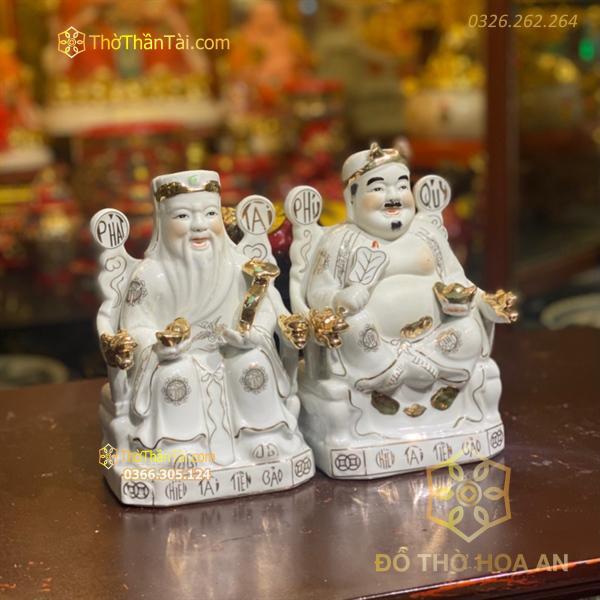 Tượng Thần Tài Thổ Địa Sứ Trắng