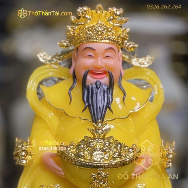 Tượng Thần Phát/ Thần Tiền/ Triệu Công Minh Bột Đá Thạch Anh Vàng