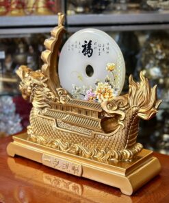 Thuyền Rồng Đồng Điếu Vàng Đồng