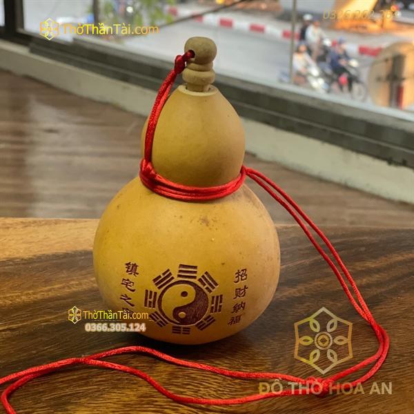 Hồ Lô Gỗ Bát Quái Âm Dương