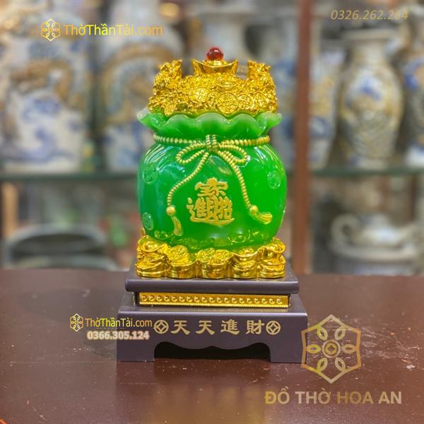 Túi Tiền Vàng Màu Xanh Chiêu Tài