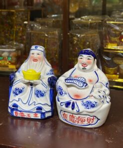Tượng Thần Tài Thổ Địa Sứ Xanh Bát Tràng