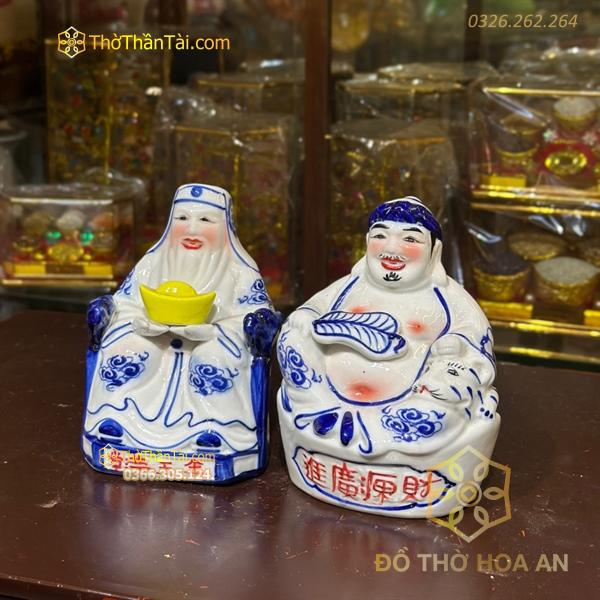 Tượng Thần Tài Thổ Địa Sứ Xanh Bát Tràng