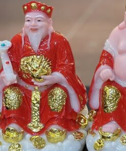 Tượng Thần Tài Thổ Địa Mây Bột Đá Đỏ