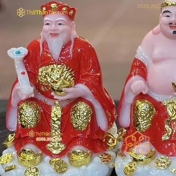 Tượng Thần Tài Thổ Địa Mây Bột Đá Đỏ