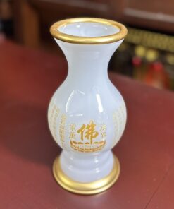 Lọ Hoa Lưu Ly Trắng Bọc Đồng