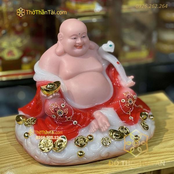 Phật Di Lặc Tròn Bột Đá Đỏ