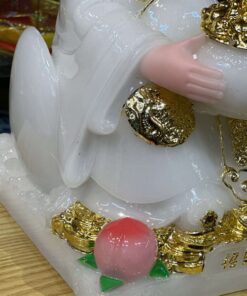 Tượng Thần Phát/Tượng Triệu Công Minh Phú Qúy Bột Đá Trắng