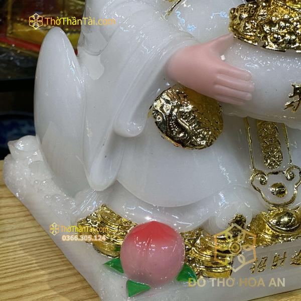 Tượng Thần Phát/Tượng Triệu Công Minh Phú Qúy Bột Đá Trắng