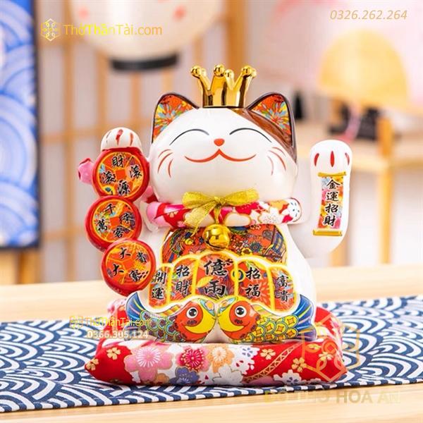 Mèo Thần Tài Đế Vương Tài Lộc Dồi Dào 21cm