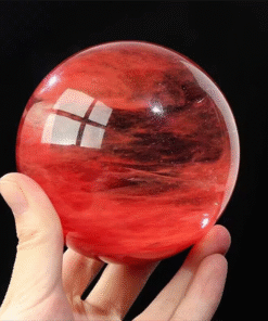 Quả Cầu Đá Phong Thủy Obsidian Đỏ