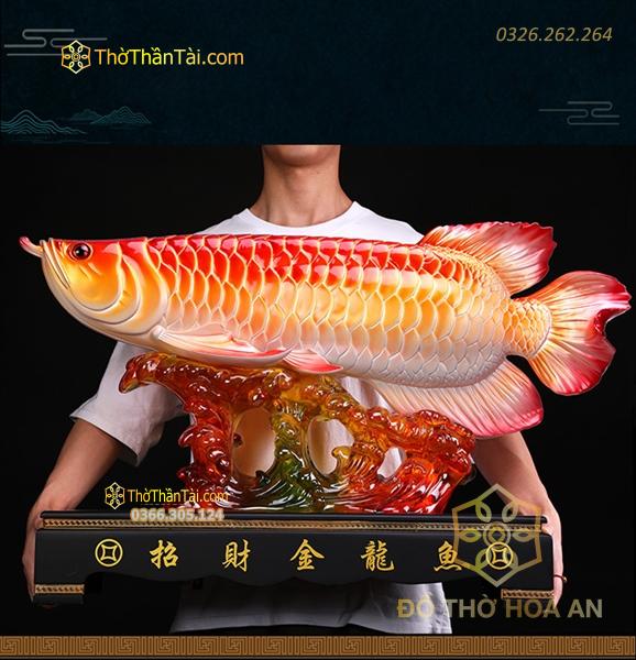 Tượng Cá Huyết Long Phong Thủy Lớn