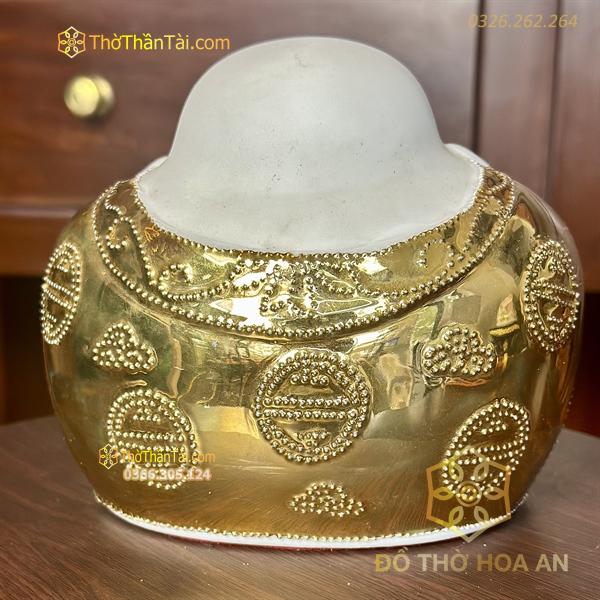 Tượng Di Lặc Sứ Ôm Thỏi Vàng