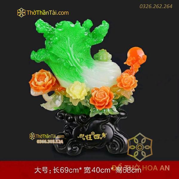Tượng Bắp Cải Thiềm Thừ Hoa Mẫu Đơn