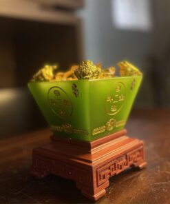 Bồn Tụ Bảo Chiêu Tài Vuông Bột Đá Xanh