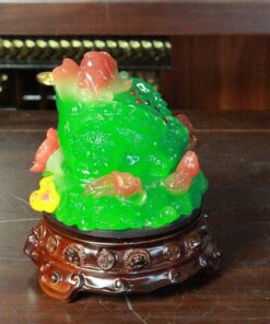 Cóc Thiềm Thừ Phong Thuỷ Xoay Đế Gỗ Hồ Lô Xanh