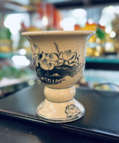 Ly Đựng Phật Thủ Men Rạn Vẽ