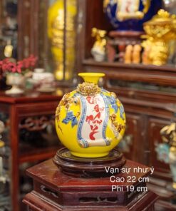 Bình Hút Lộc Cuốn Thư Vạn Sự Như Ý Men Đắp Nổi
