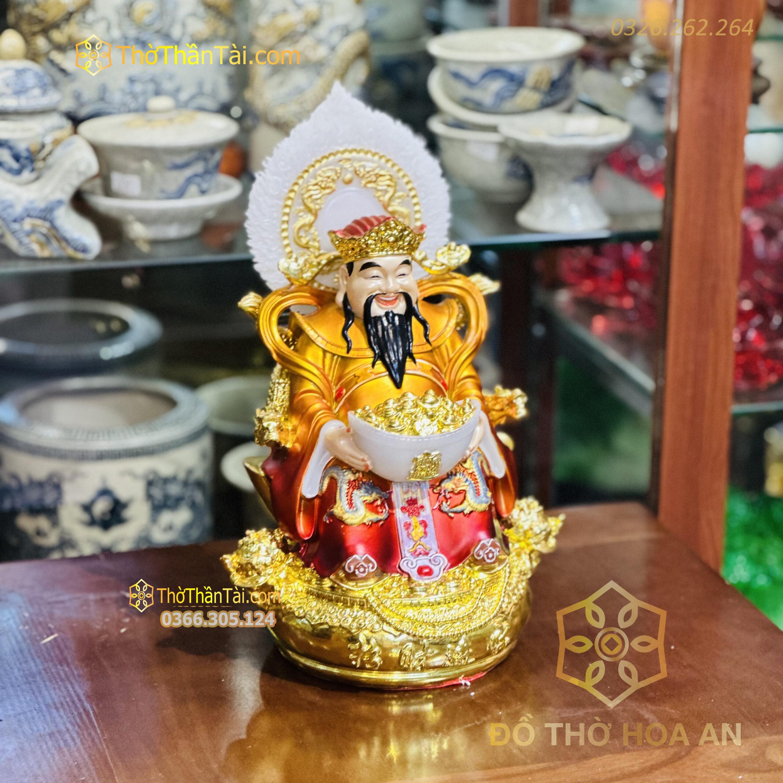 Tượng Thần Tiền Triệu Công Minh Địa Hiệu Ứng Đồng Gấm Đỏ