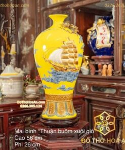 Mai Bình Thuận Buồm Xuôi Gió Men Màu Đắp Nổi