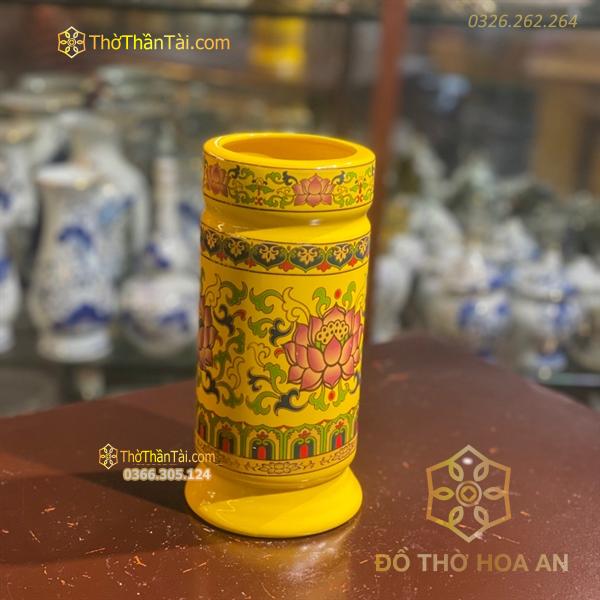Ống Đựng Hương Gấm Vàng