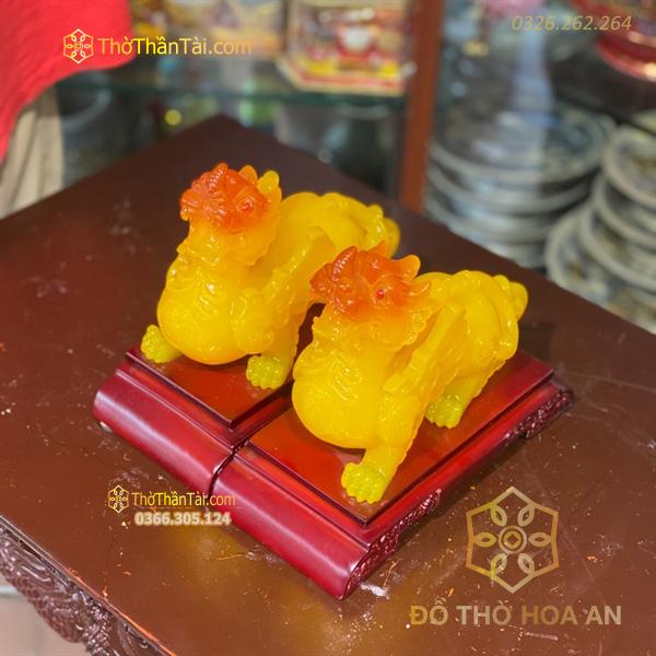 Cặp Tỳ Hưu Phong Thủy Bột Đá Vàng