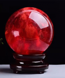 Quả Cầu Đá Phong Thủy Obsidian Đỏ