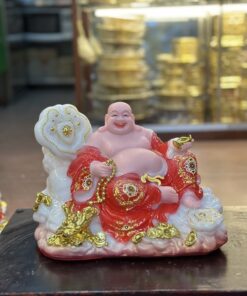 Phật Di Lặc Như Ý Bột Đá Đỏ