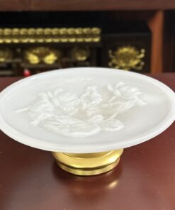 Mâm Bồng Lưu Ly Trắng Bọc Đồng