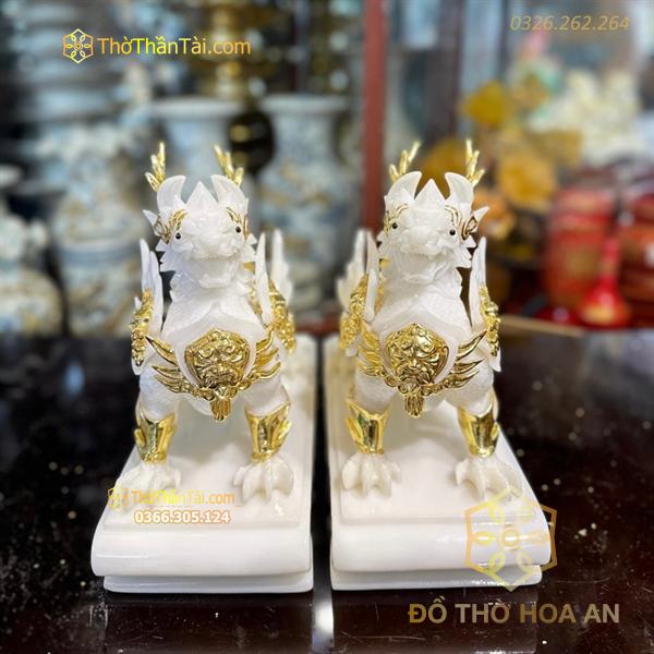 Cặp Tỳ Hưu Bột Đá Trắng