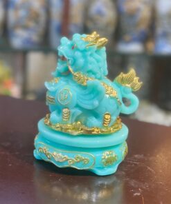 Tỳ Hưu Phong Thủy Đế Xoay Bột Đá Xanh Ngọc Bích