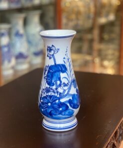 Lọ Hoa Dáng Huệ Hoa Sen Men Trắng