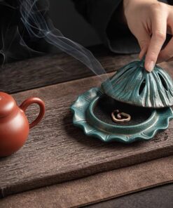 Đốt Trầm Gốm Sứ Tử Sa Lá Sen