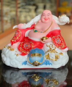 Tượng Di Lặc Phú Qúy Bột Đá Đỏ