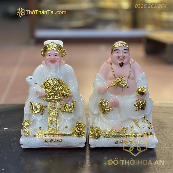 Tượng Thần Tài Thổ Địa Bột Đá Vuông Trắng