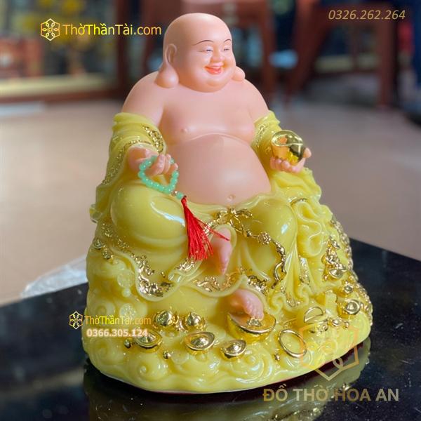 Tượng Di Lặc Kim Tiền Bột Đá Vàng