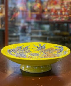 Mâm Bồng Thờ Men Vàng Hoàng Kim Đắp Nổi