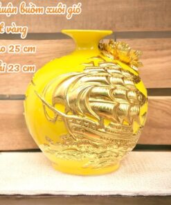 Bình Hút Lộc Thuận Buồm Xuôi Gió Men Dát Vàng